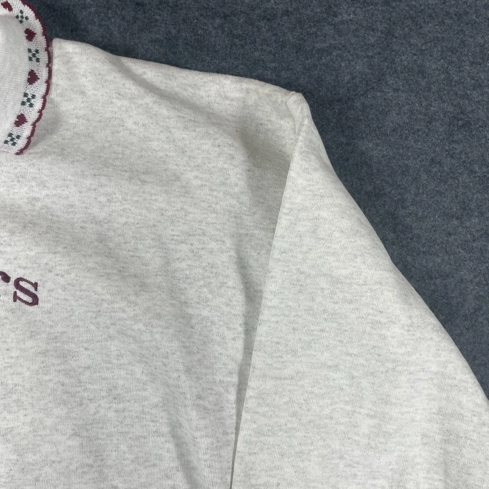VTG Wons Wear Sweatshirt Womens Extra‎ Large Gray Collared Sisters Embroidered